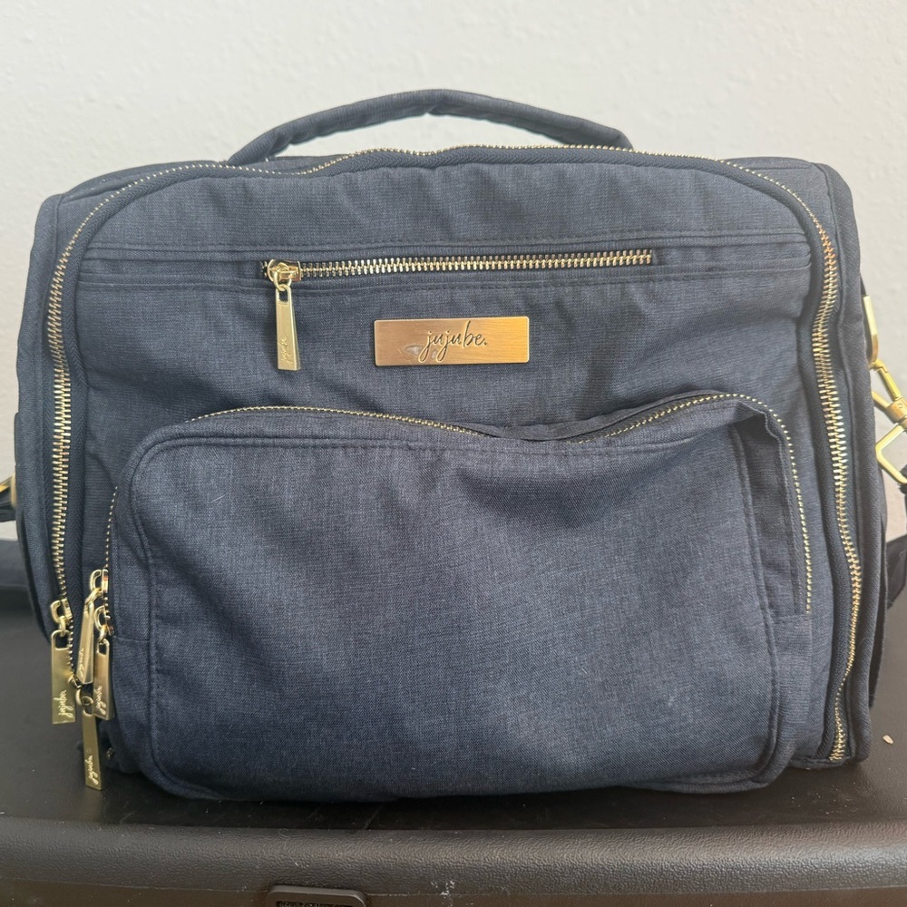 Ju-Ju-Be Diaper Bag Navy Blue with Gold Hardware
